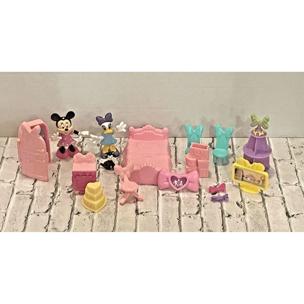 Minnie Mouse Bow Sweet Home Dollhouse Furniture Accessories Disney Toy Set Lot